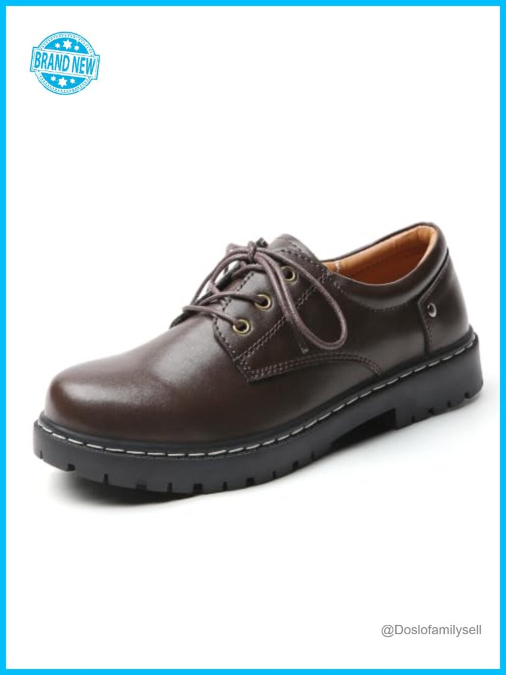 Women Faux Leather Platform Oxford Shoes Lace Up Non-Slip Dress
